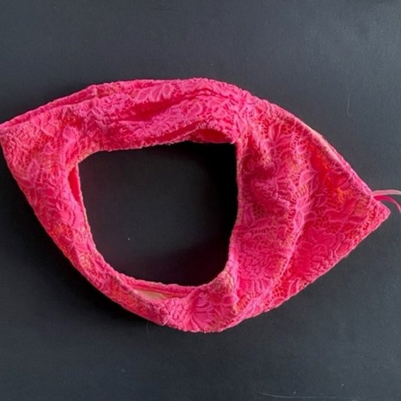 VICTORIA’S SECRET LACY BIKINI SET  32C Top, Small Cheekini Bottom   CORAL PINK - Picture 11 of 13